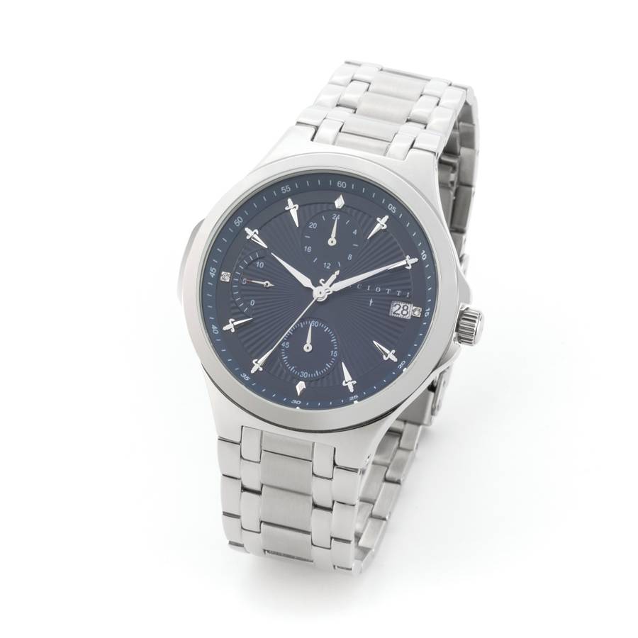 Orologio Uomo Cesare Paciotti Acciaio Quarzo Cronografo Blu Data TSCR228