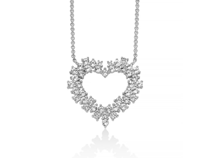 Collana Donna Miluna Perle Argento 925 Cuore con  Pietre Topazio Bianco CLD5097
