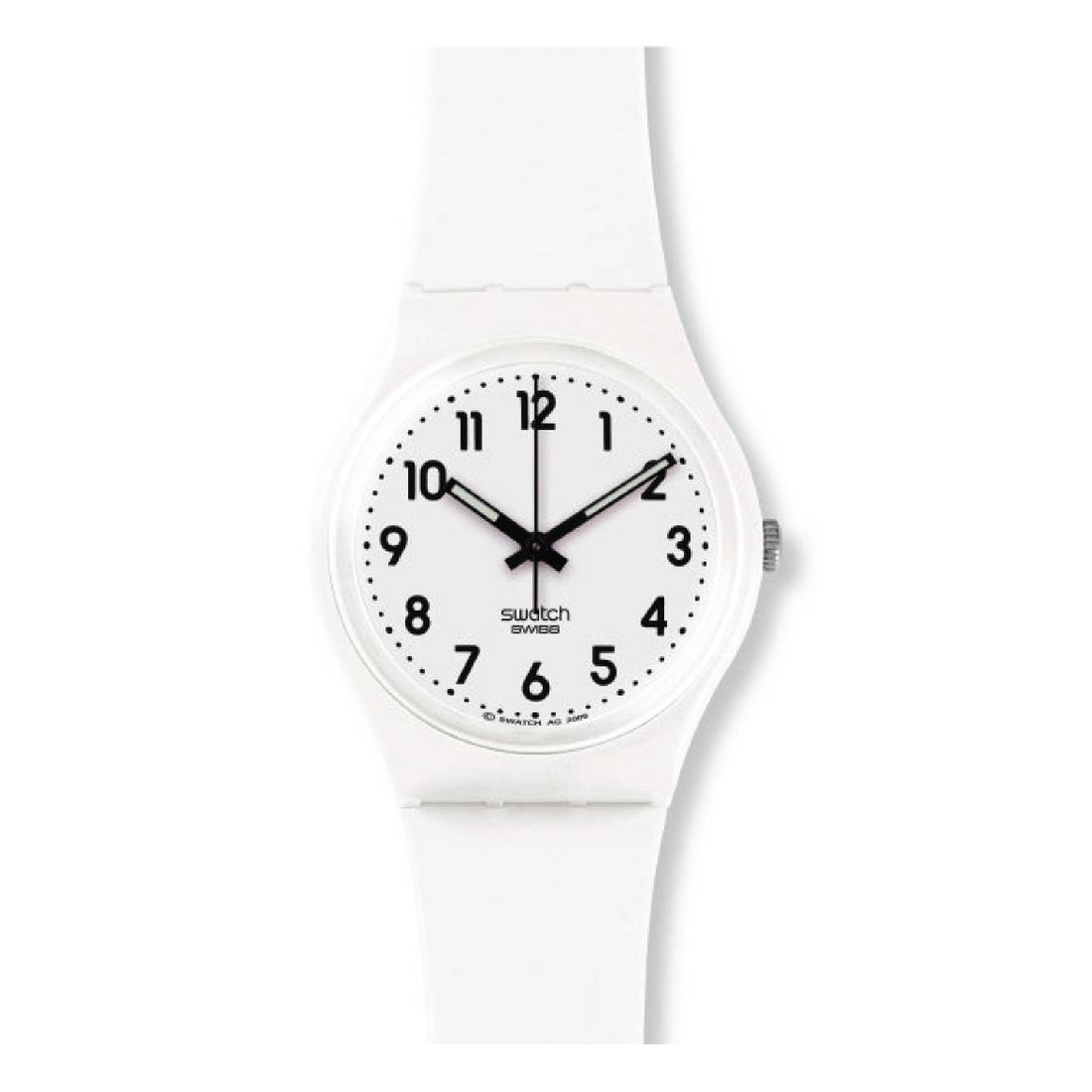 Orologio Donna Gomma Silicone Swatch Quarzo Solo Tempo Bianco Nero GW151O