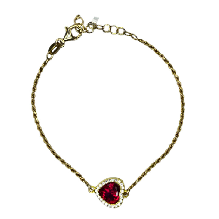 Bracciale Donna Re Mida Argento Torchon Cuore Zirconi  BR-Djv-19