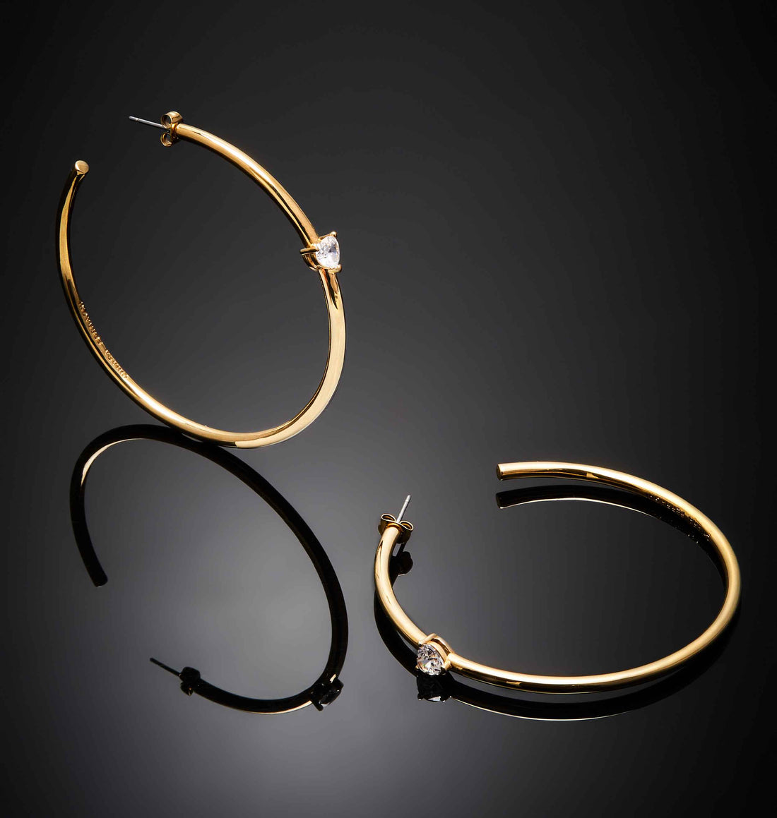 Orecchini Cerchio Donna Chiara Ferragni Acciaio dorato Zircone Bianchi a forma di cuore J19AWD06