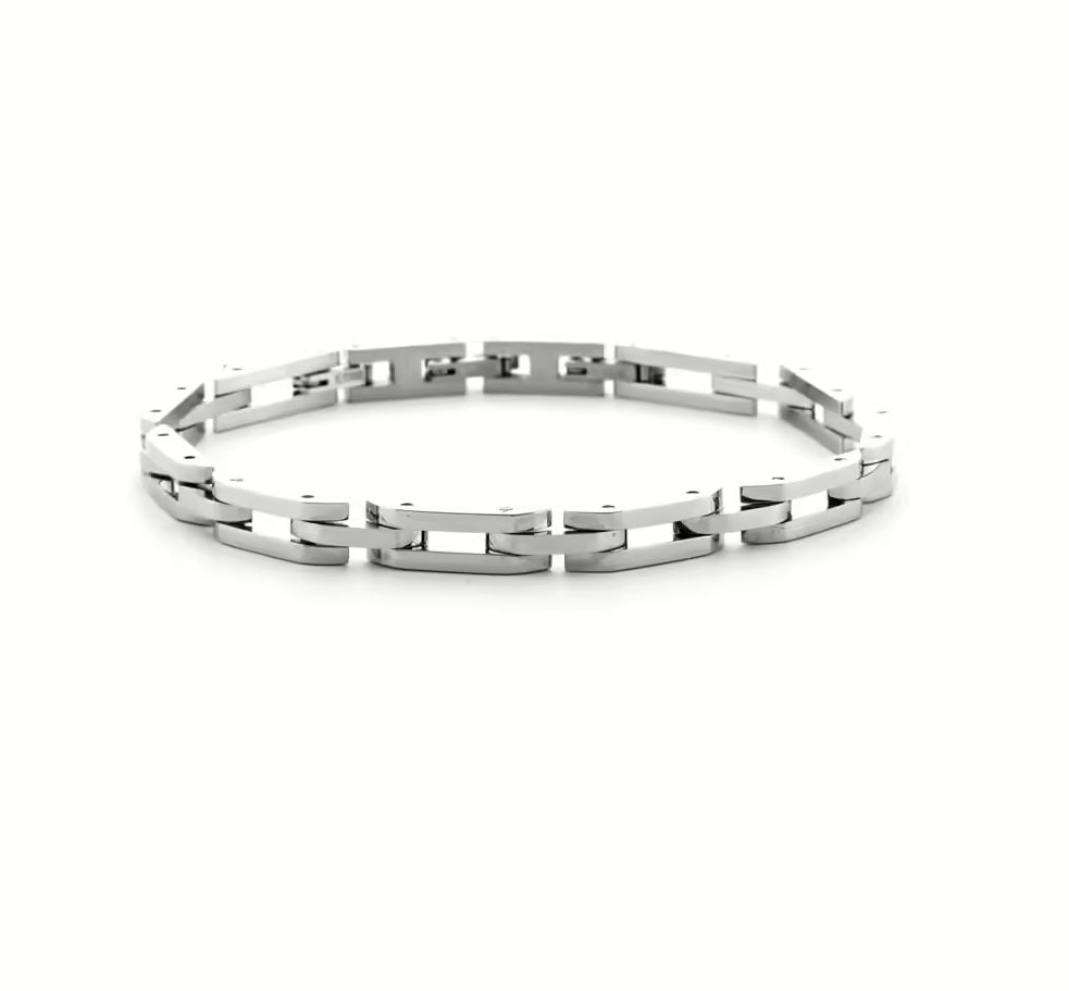 Bracciale Uomo 4US Cesare Paciotti Acciaio Lucido Semirigido Maglie Aperte 4UBR6167