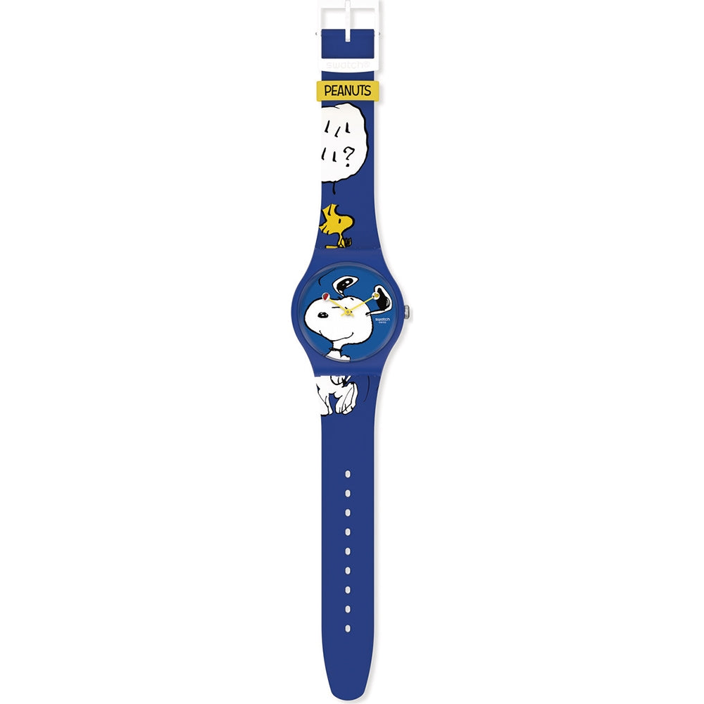 Orologio Uomo Swatch Solo Tempo Nero Snoopy SO29Z106