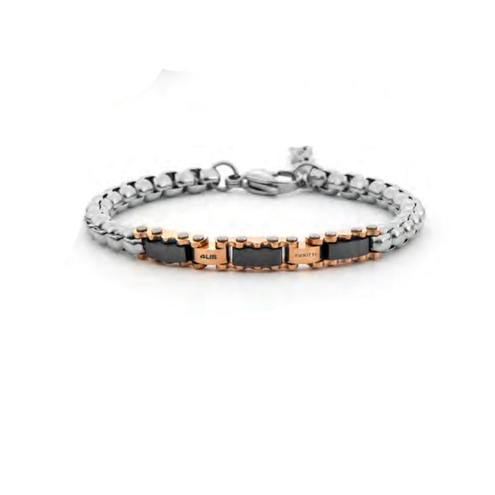 Bracciale Uomo 4US Cesare Paciotti Acciaio Rosè Nero 4UBR8023