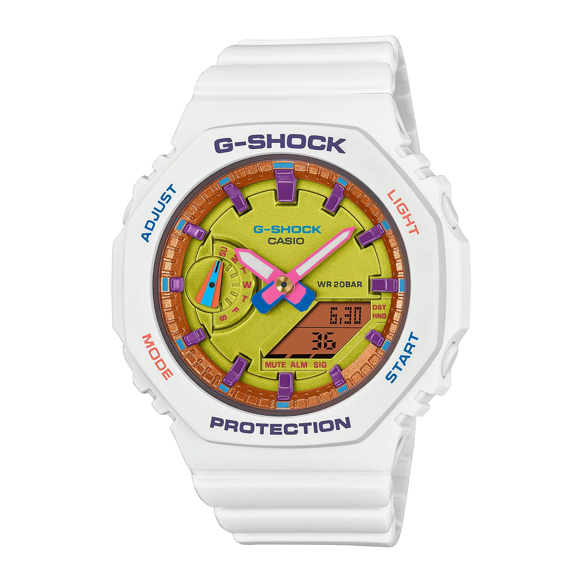 Orologio Donna Casio G-SHOCK Gomma Quarzo Bianco Multicolore GMA-S2100BS-7AER