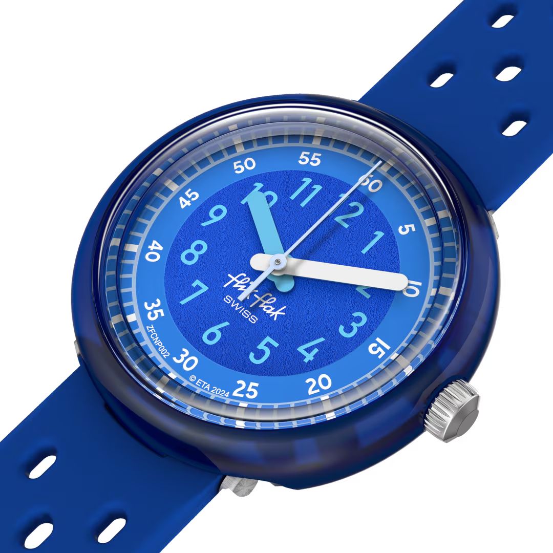 Orologio Bambino Swatch Flik Flak Gomma Blu FIZZ IN BLUE ZFCNP002