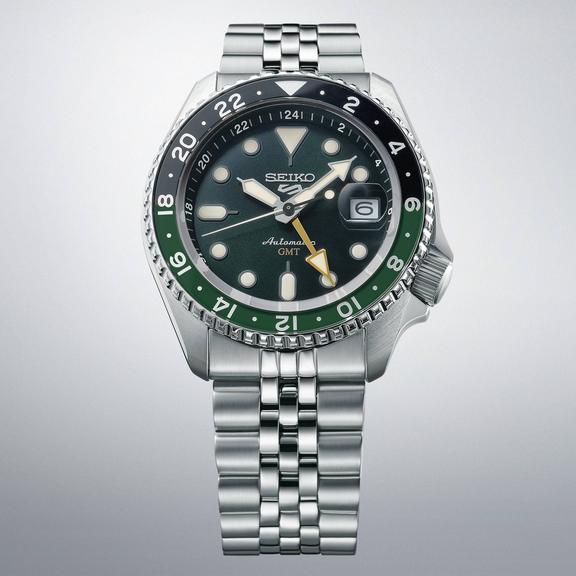 Orologio Uomo Seiko 5 GMT Sport Jubilè Automatico Nero Verde SSK035K1