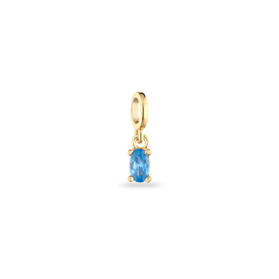 Ciondolo Donna Laura P. Argento Dorato 925 Pietra Azzurro Ovale PEN0237GA