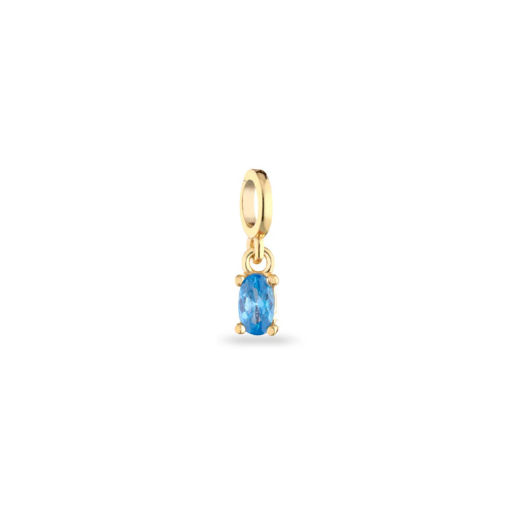 Ciondolo Donna Laura P. Argento Dorato 925 Pietra Azzurro Ovale PEN0237GA