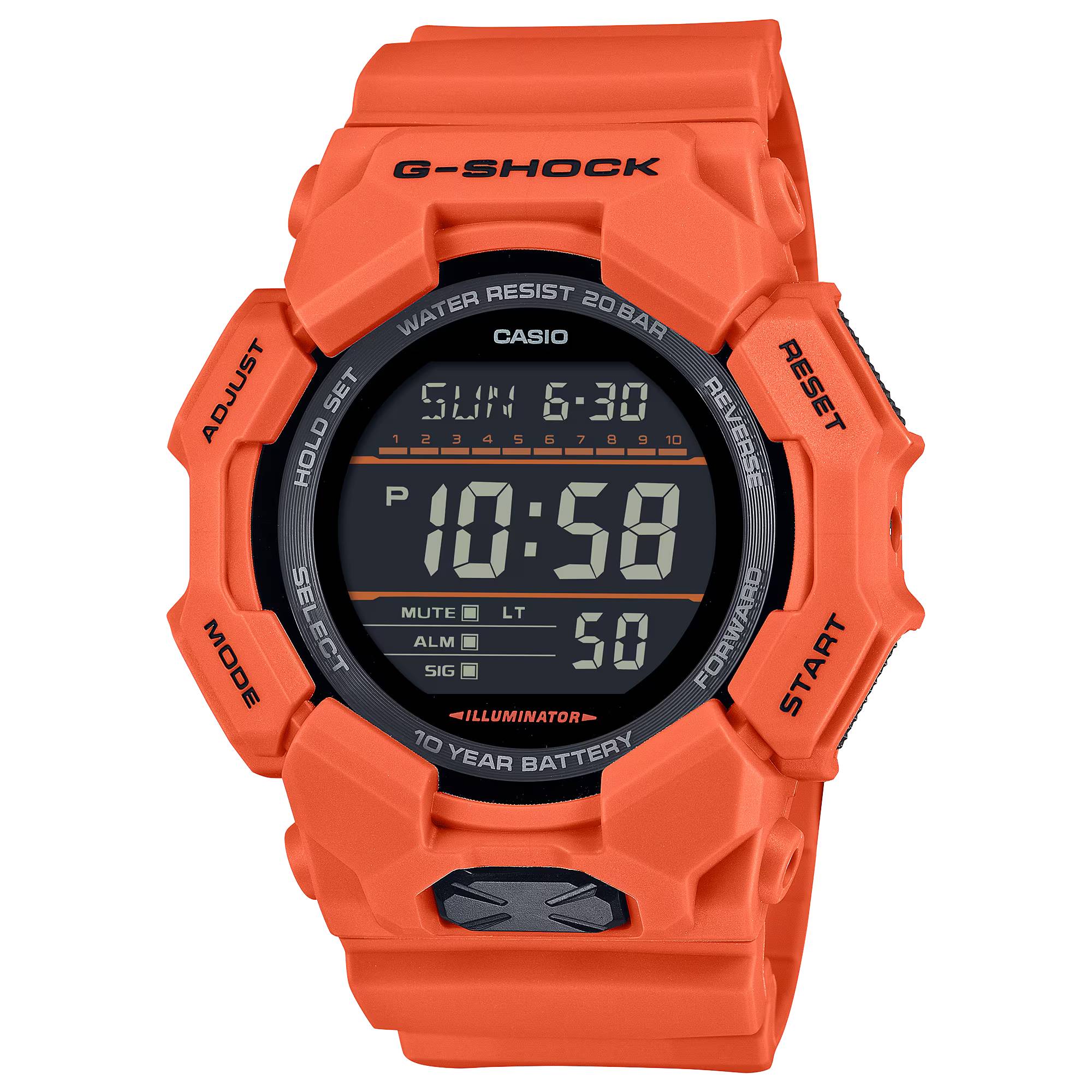 Orologio Uomo Casio G-SHOCK Arancione Digitale 10 Anni Batteria GA-010-4ER