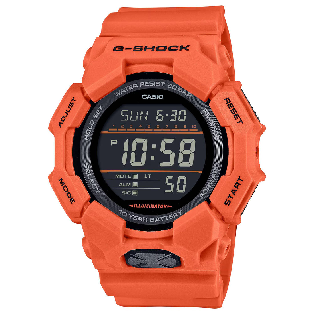 Orologio Uomo Casio G-SHOCK Arancione Digitale 10 Anni Batteria GA-010-4ER