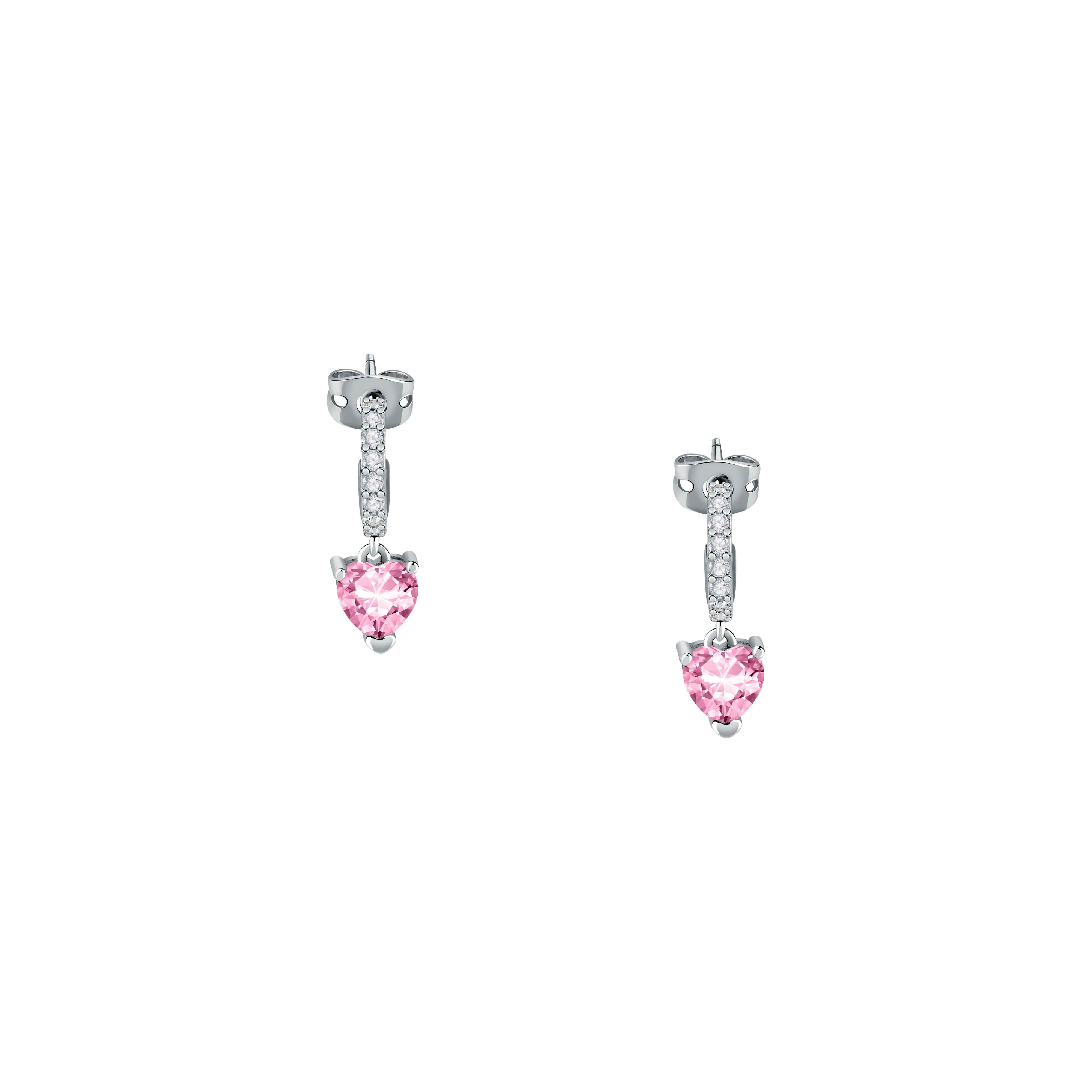 Orecchini Donna Chiara Ferragni Acciaio Zircone pendente Rosa a forma di cuore