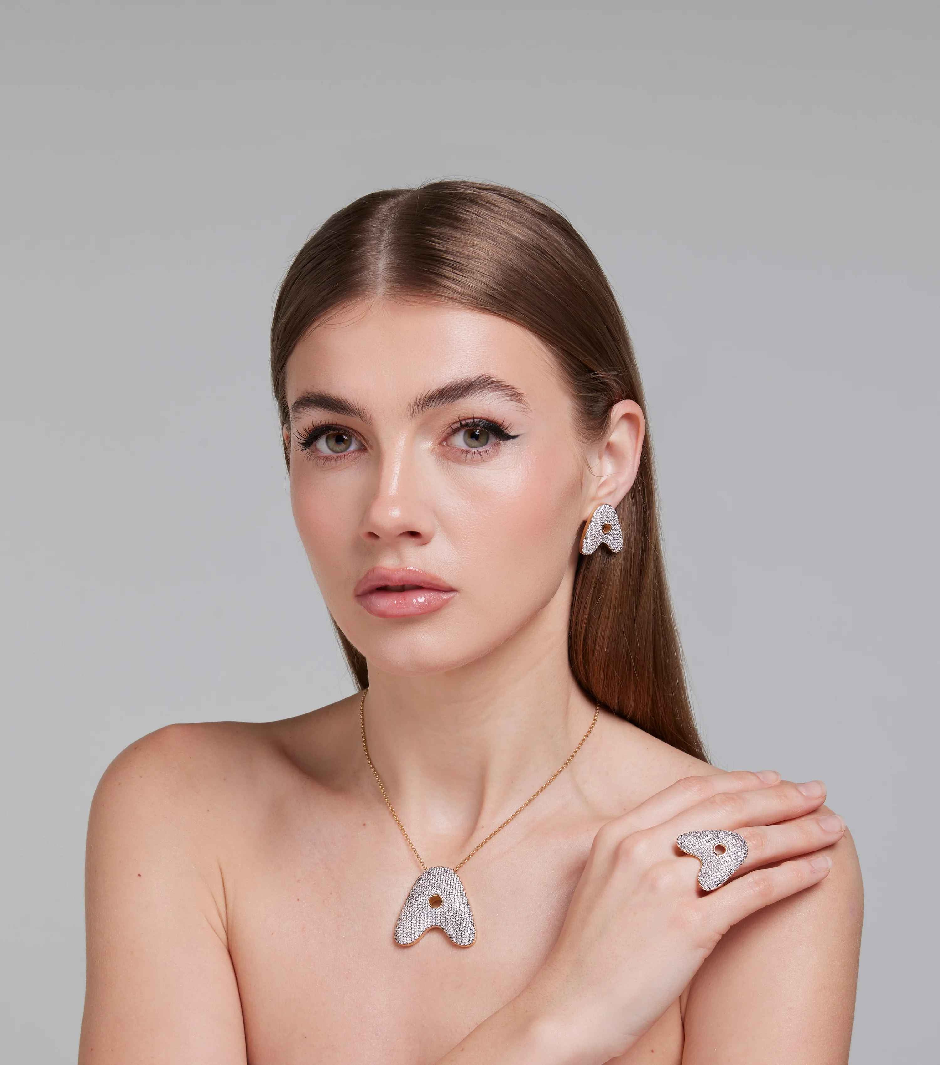 Collana Donna Sogni Argento Dorato 925 Lettara A Zirconi Bianchi CL130GA