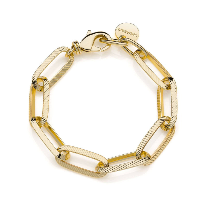 Bracciale Donna Unoaere Bronzo Dorato Catena Ovale Zigrinata 2381