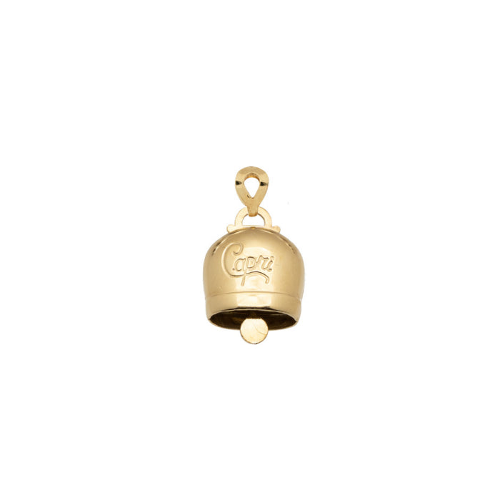 Ciondolo La Campanella di Capri Grande Argento Dorato Porta Fortuna CGD2-ORO