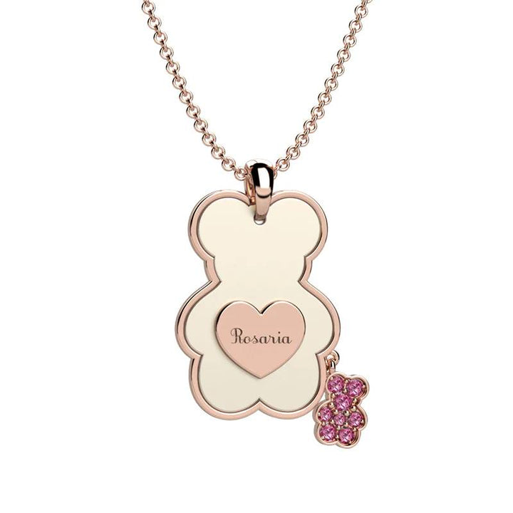 Collana Bambino Donna Nanan Ceramica Oro 9 KT Zirconi Rosa NGIO0016