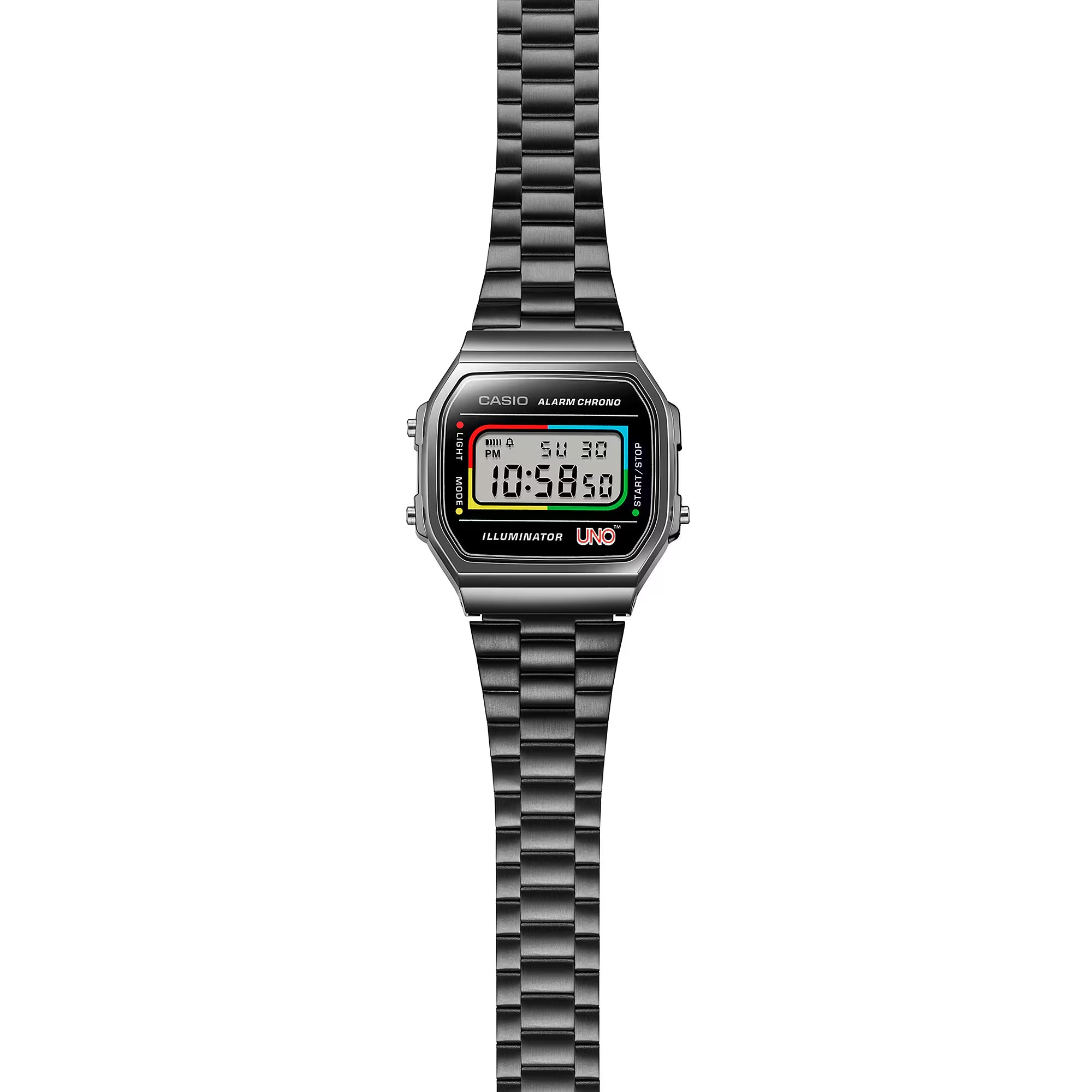 Orologio Unisex Casio X UNO Vintage Acciaio Nero Quarzo Digitale A168WEUC-1AER