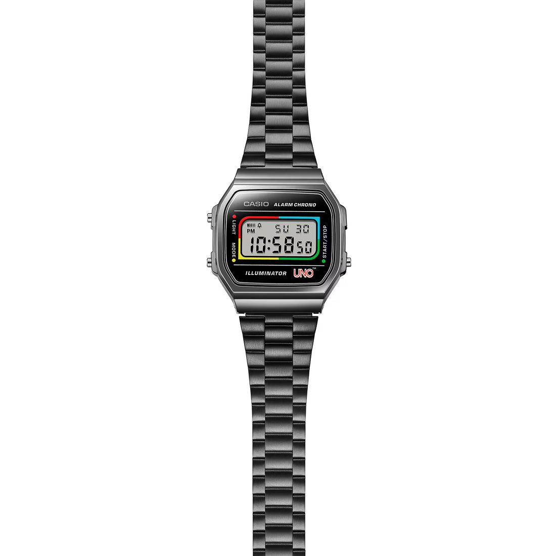 Orologio Unisex Casio X UNO Vintage Acciaio Nero Quarzo Digitale A168WEUC-1AER