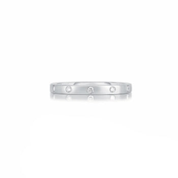 Anello Donna Liu Jo Fedina Acciaio Fascia Zirconi Bianchi LJ2464M10