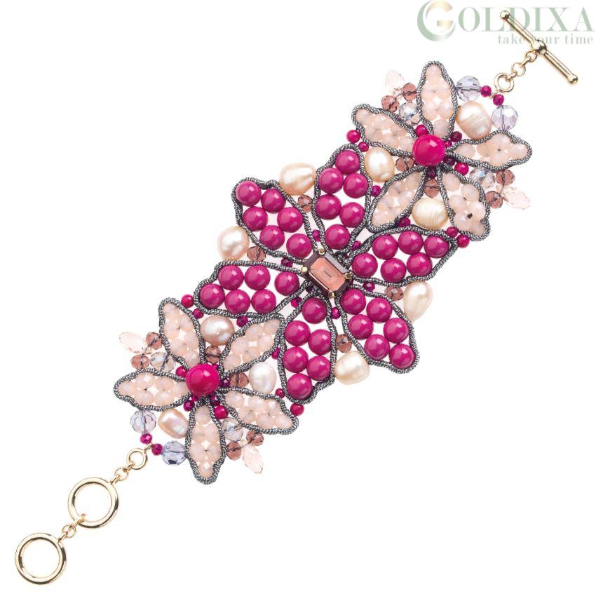 Bracciale Donna Ottaviani cristalli fuxia e grigi 500213B