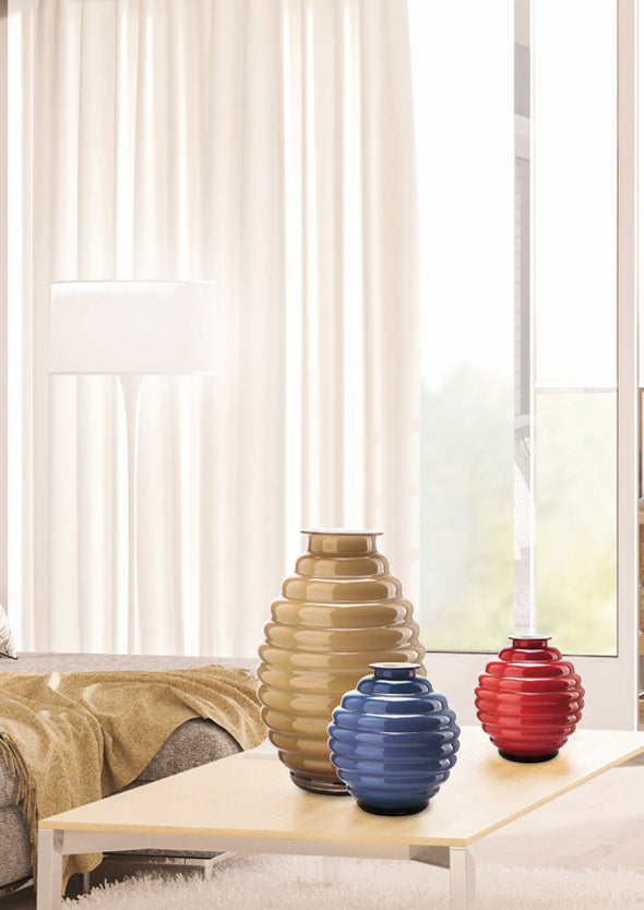 Vaso Cristallo Onlylux Anelli Opale Fumè Altezza 31 cm OL02995