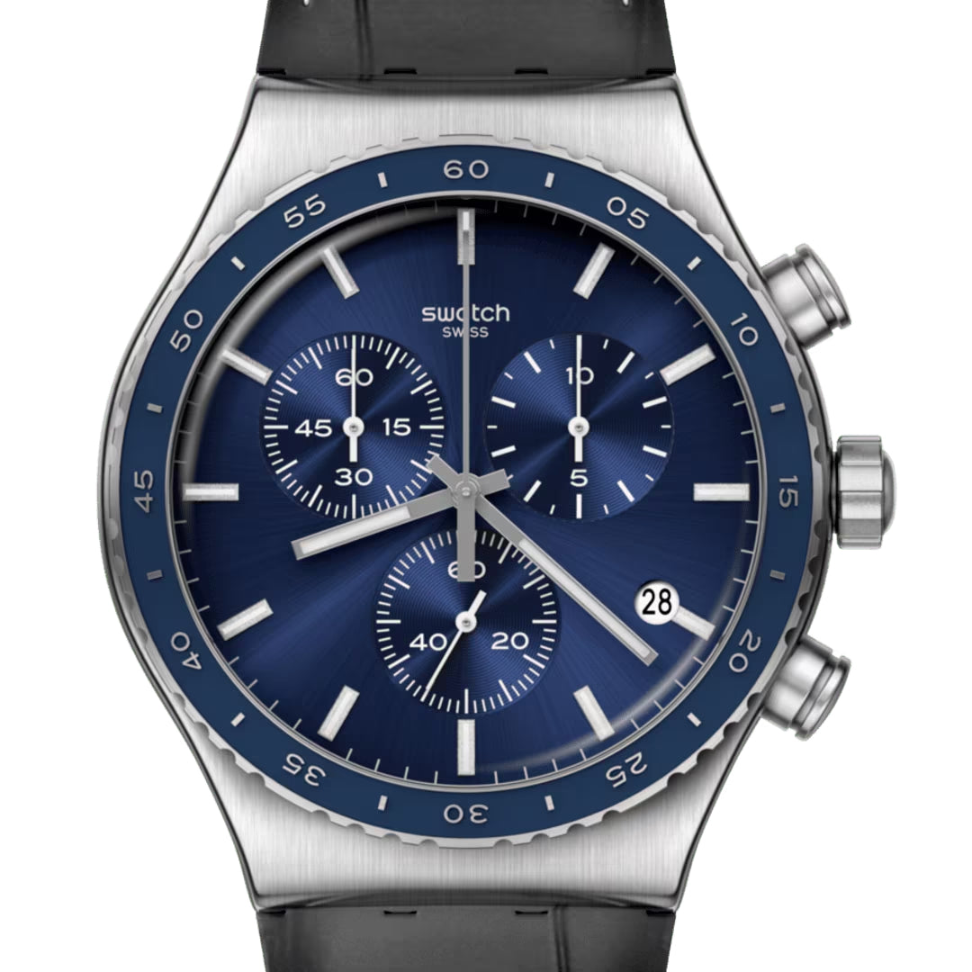 Orologio Uomo Swatch Quarzo Cobalt Lagoon Cronografo Blu YVS496