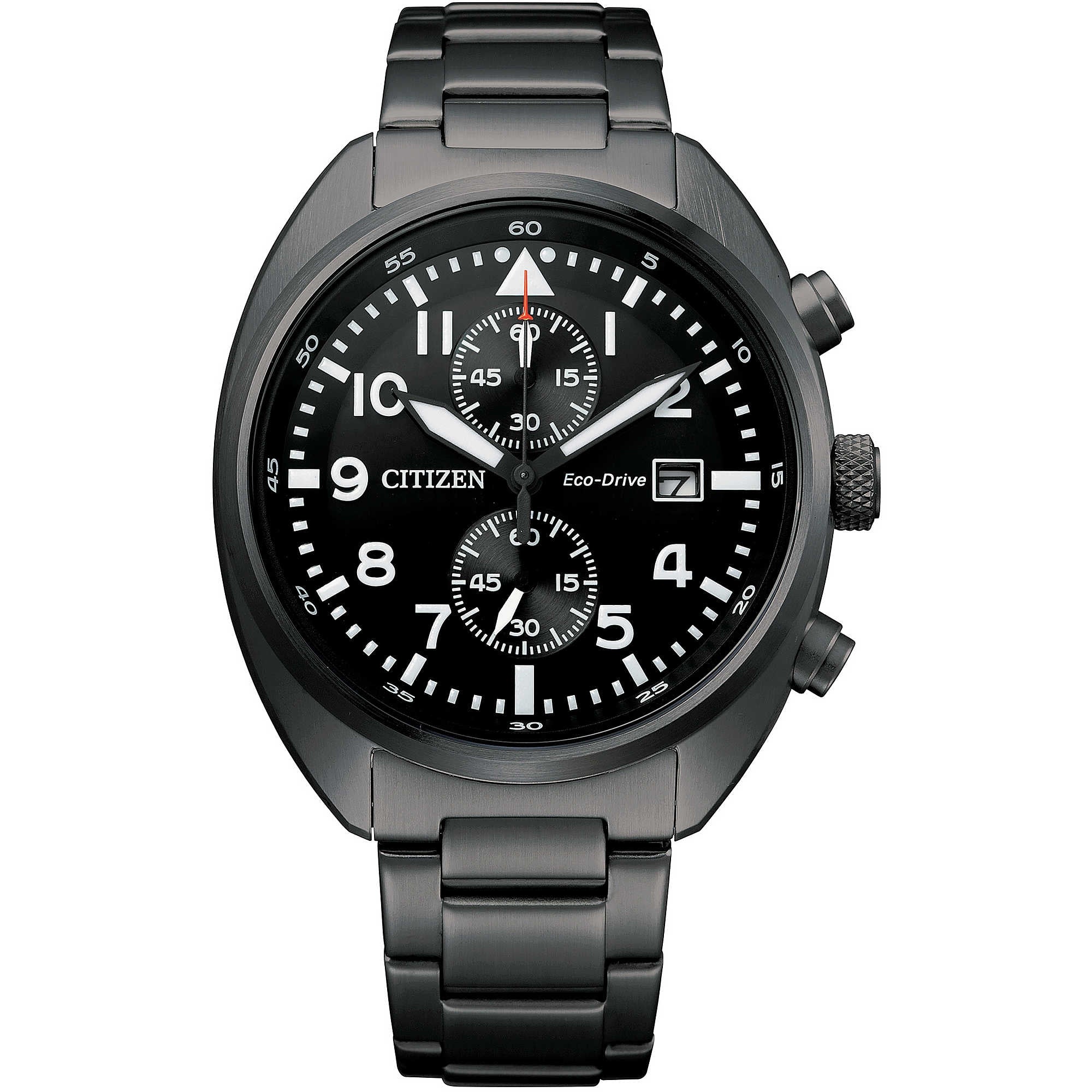 Orologio Uomo Acciaio CITIZEN  Eco Drive Nero Data Solo Tempo Quarzo CA7047-86E