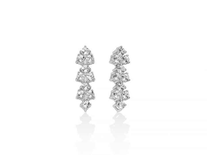 Orecchini Donna Miluna Perle Argento 925 pendente con  Pietre Topazio Bianco ERD3048