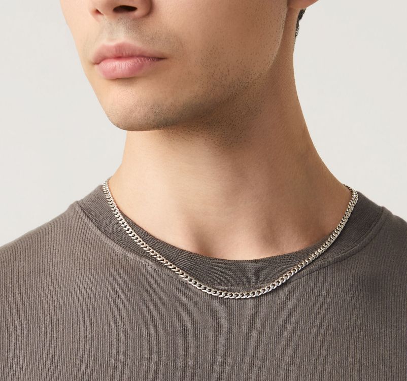 Collana Uomo Giovanni Raspini Argento 925 Catena Grumetta Lucida Mini Corno 11654