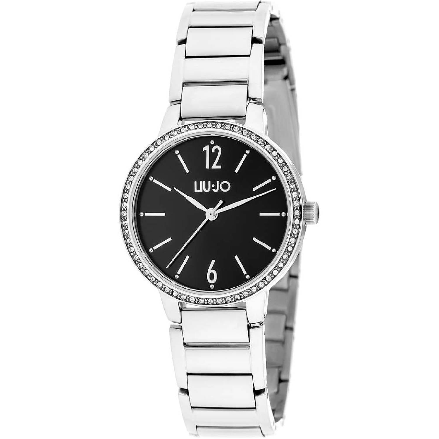 Orologio Donna Liu Jo Luxury Circle Clair Nero Bianco Solo Tempo Quarzo Zirconi
