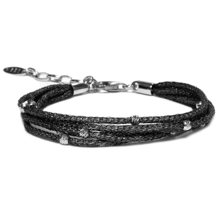 Bracciale Donna Borsari Venere Argento 925 Filato Metallico Nero BR-Venere04P