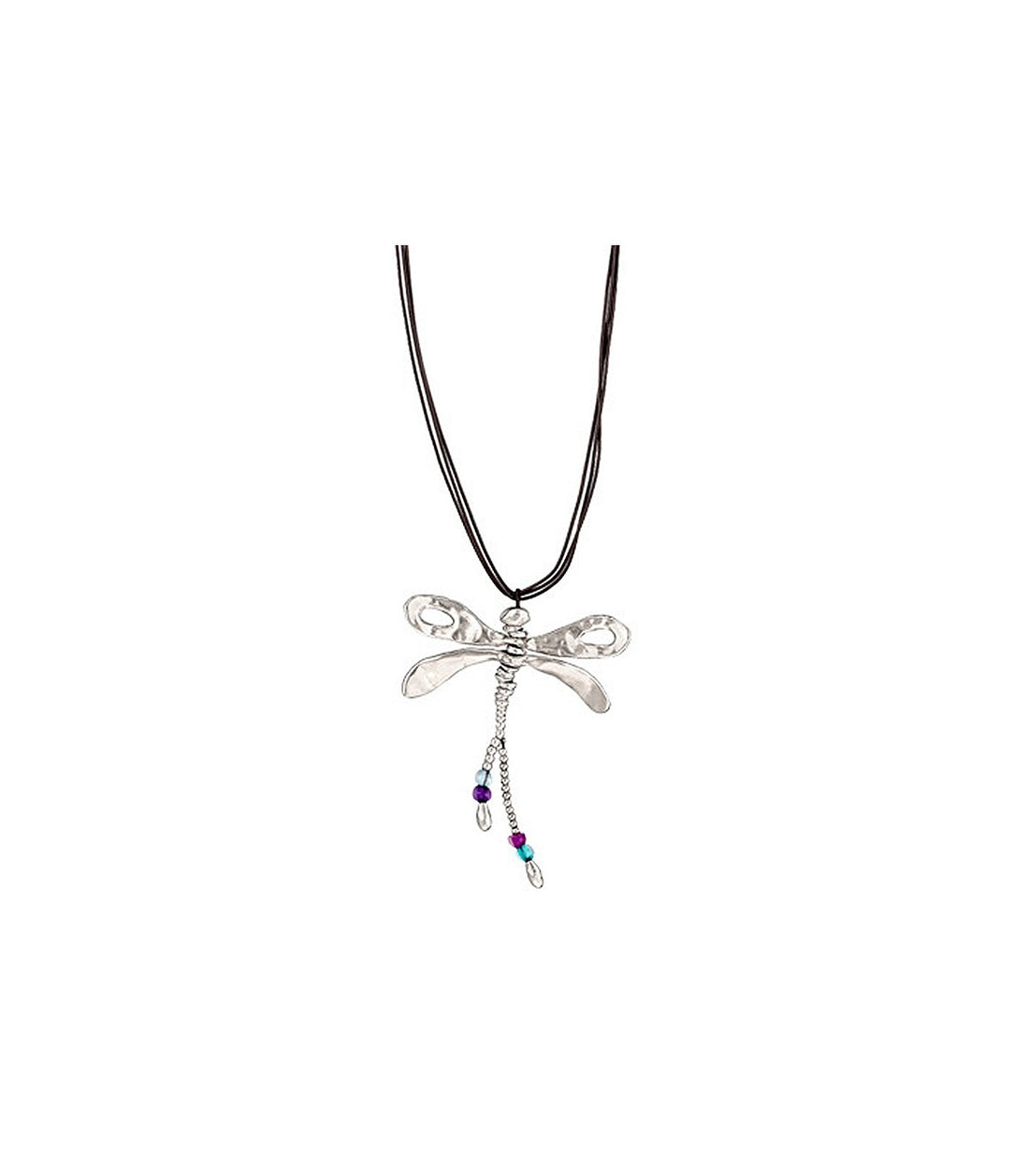 Collana Donna Uno de 50 Metallo Zama Colore Argento Libellula Biglie Colorate