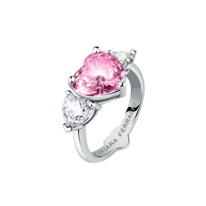 Anello Donna Chiara Ferragni con Zirconi Bianchi e rosa a forma di cuore