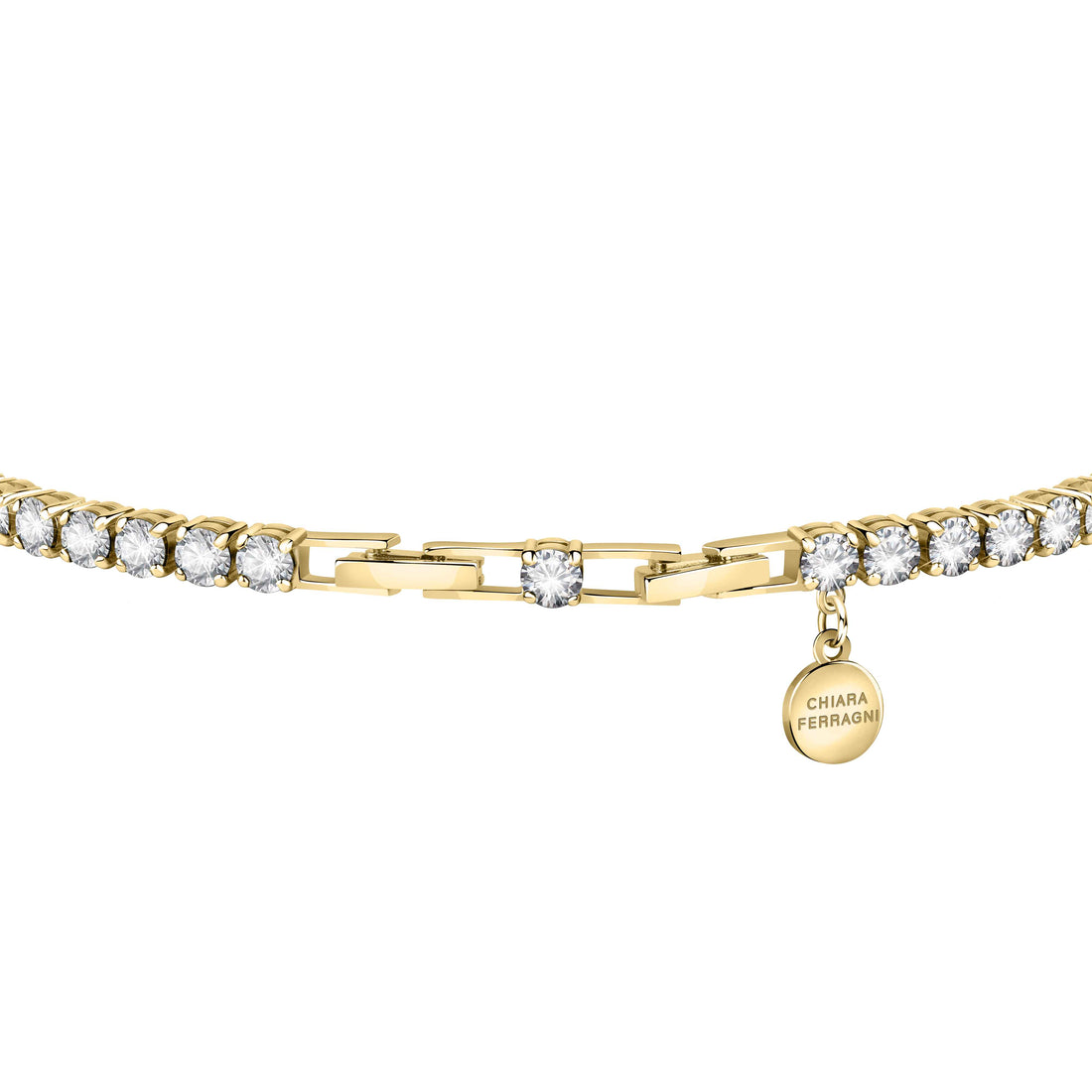 Bracciale Donna Chiara Ferragni Tennis Dorato Zirconi Bianchi Cuori