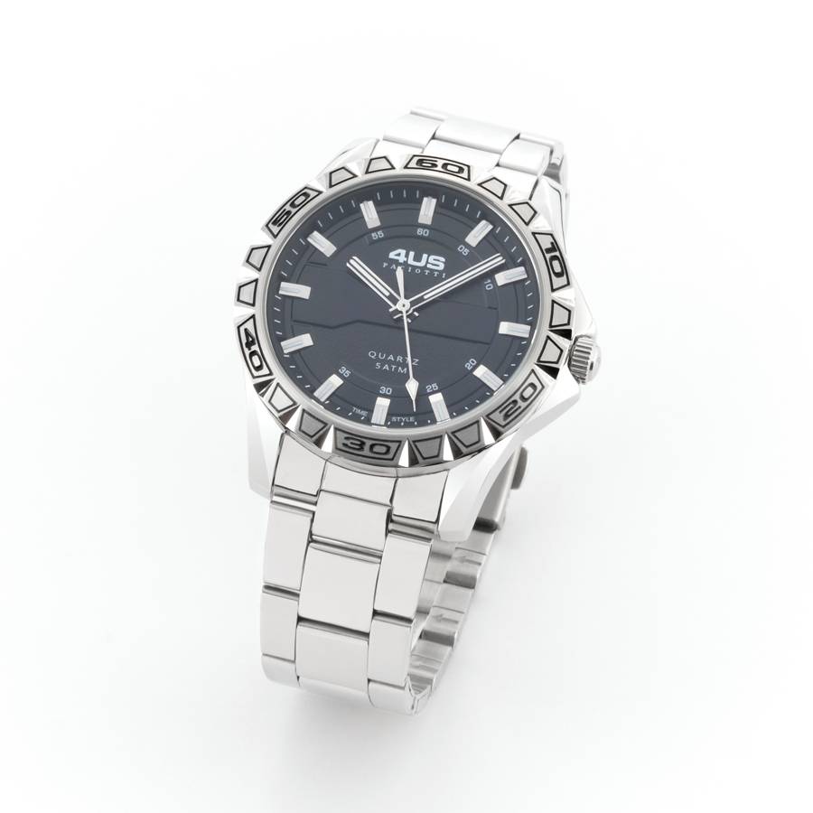 Orologio Uomo 4US Cesare Paciotti Acciaio Quarzo Solo Tempo Nero Grenè T4LS394