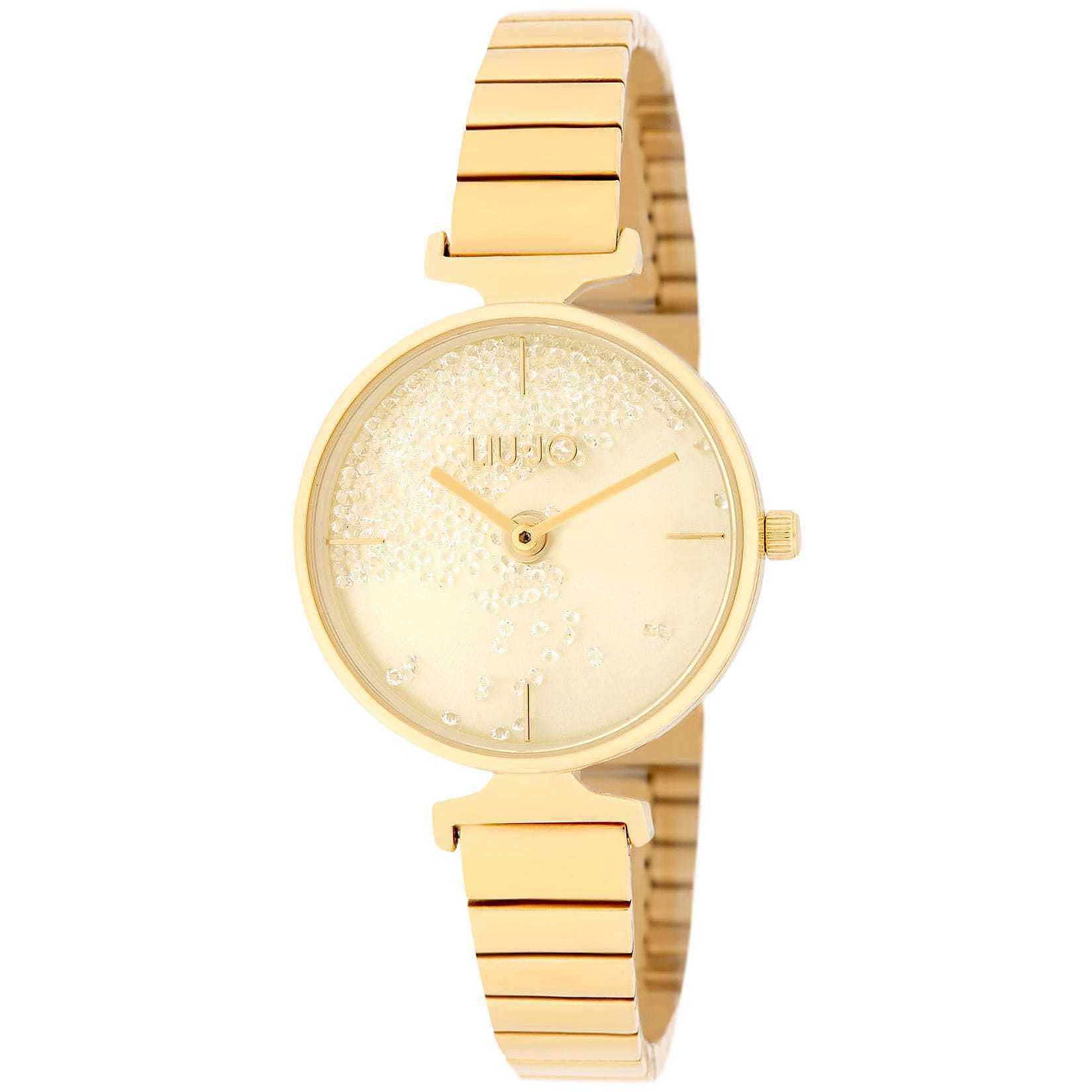 Orologio Donna Liu Jo Acciaio Dorato Quarzo Zirconi Bianchi TLJ2099