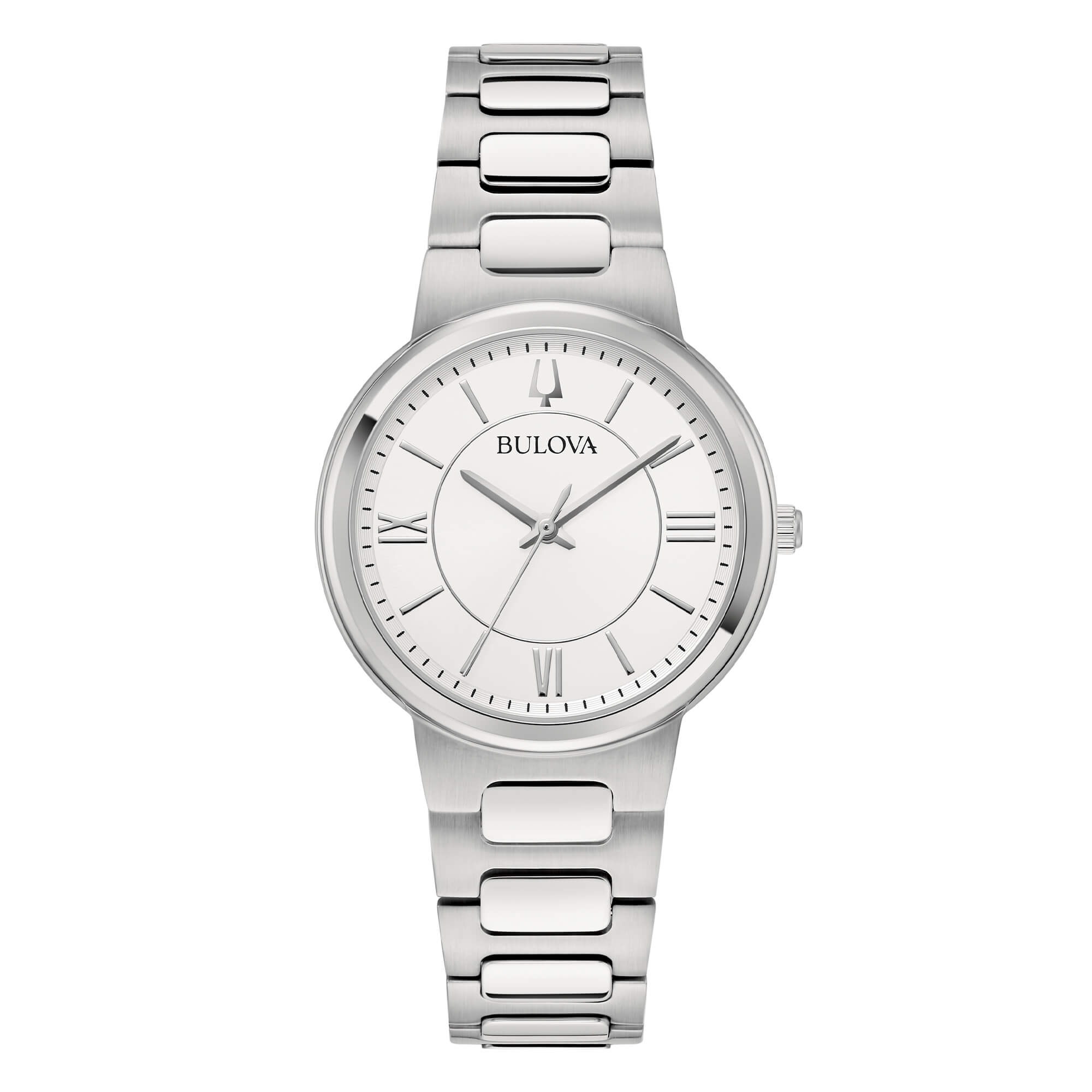 Orologio Donna Bulova Quarzo Solo Tempo Bianco Lady Acciaio 96L334