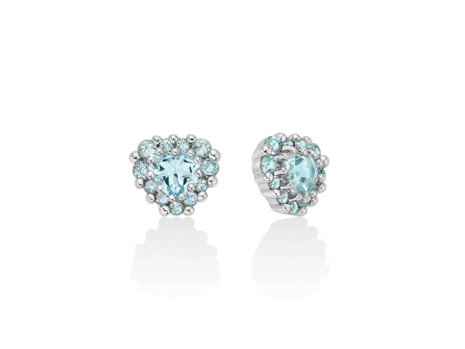 Orecchini Donna Miluna Gemma Del Cielo Argento 925 Topazio Azzurro Cuore ERD2935