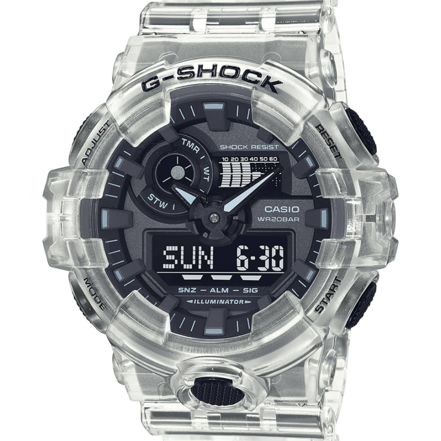 Orologio Uomo Casio G-SHOCK Skeleton Quarzo Analogico Digitale Trasparente Timer