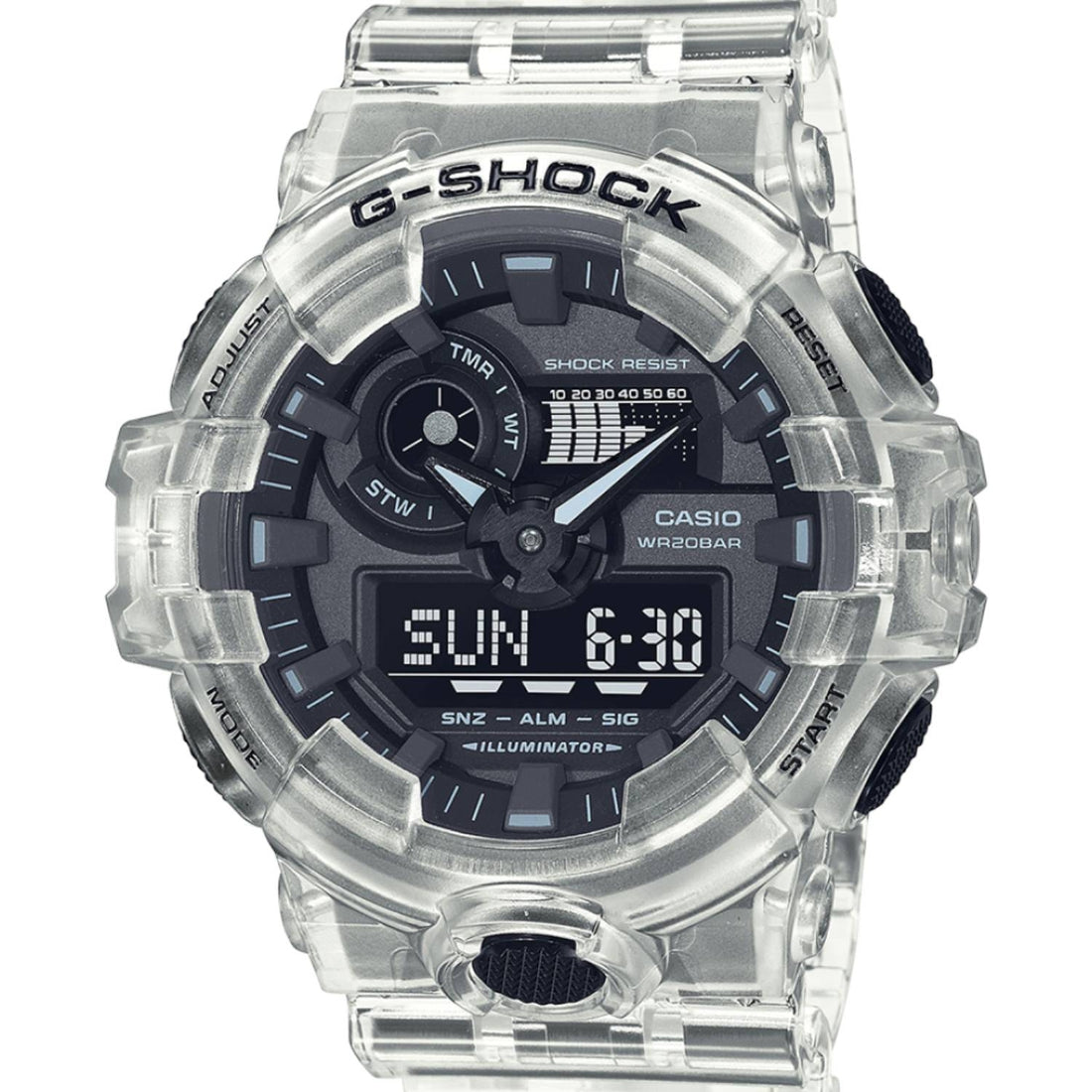 Orologio Uomo Casio G-SHOCK Skeleton Quarzo Analogico Digitale Trasparente Timer
