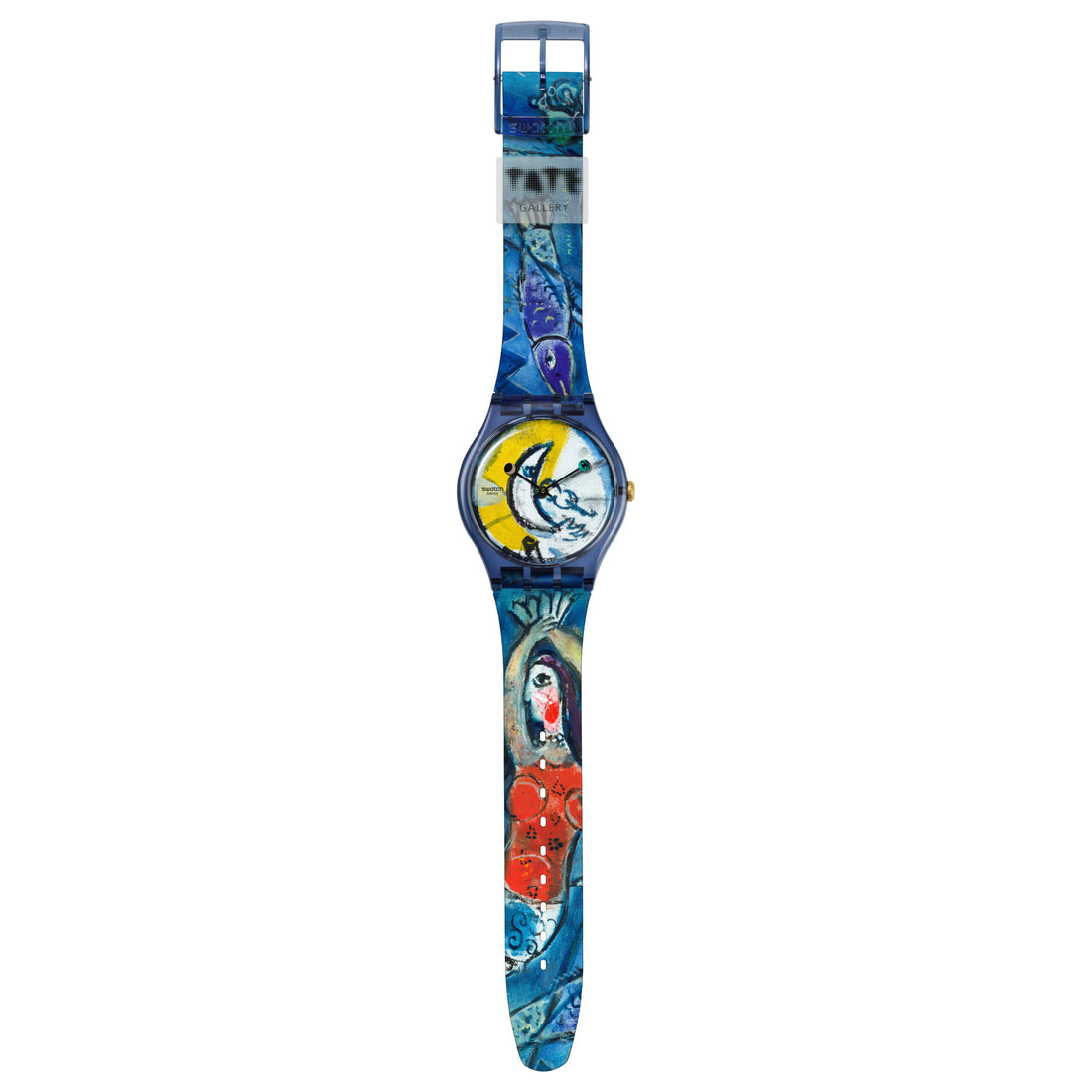 Orologio Unisex Swatch Chagall's Blue Circus Multicolore SUOZ365