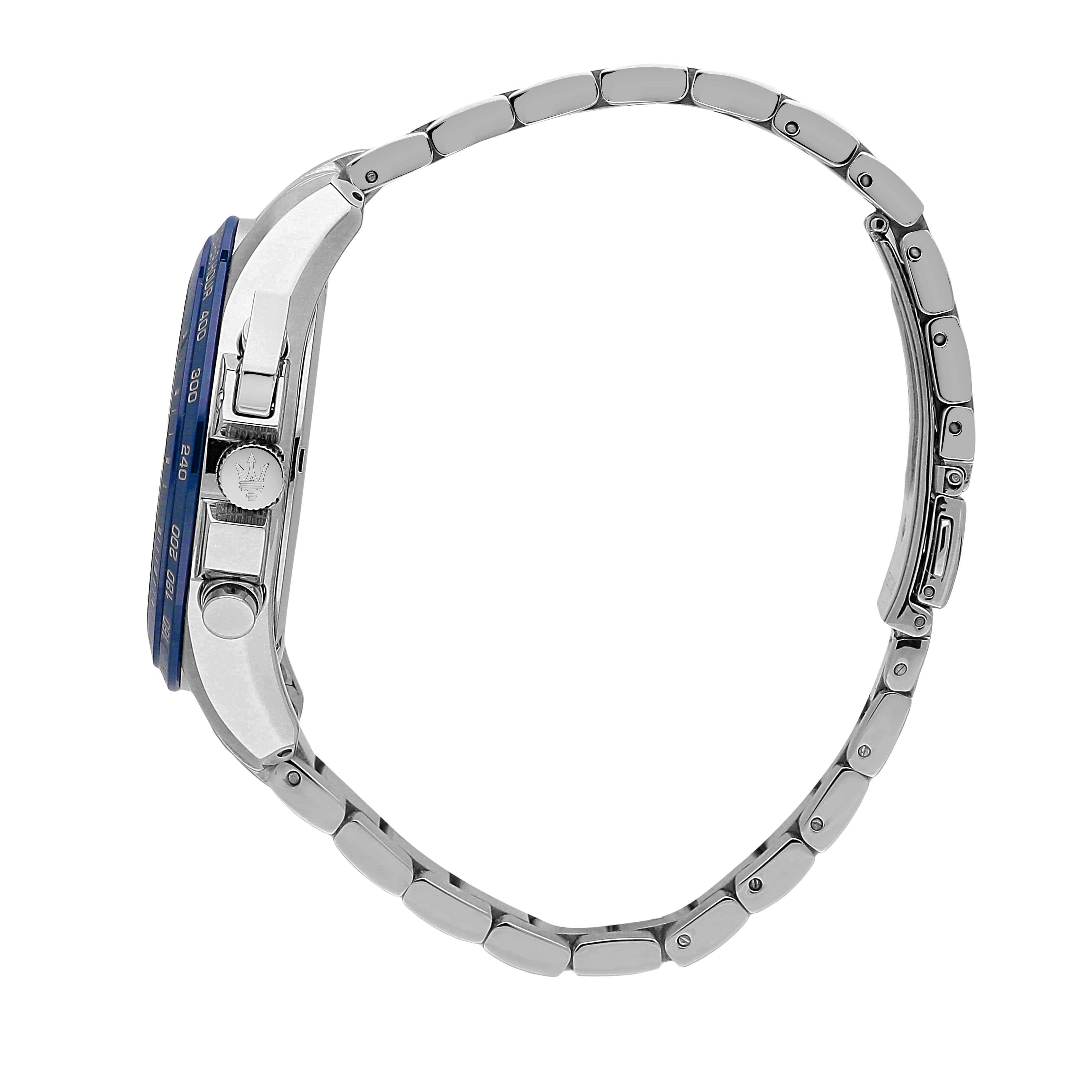 Orologio Uomo Maserati Set Box Bracciale Acciaio Quarzo Cronografo Blu R8871612039