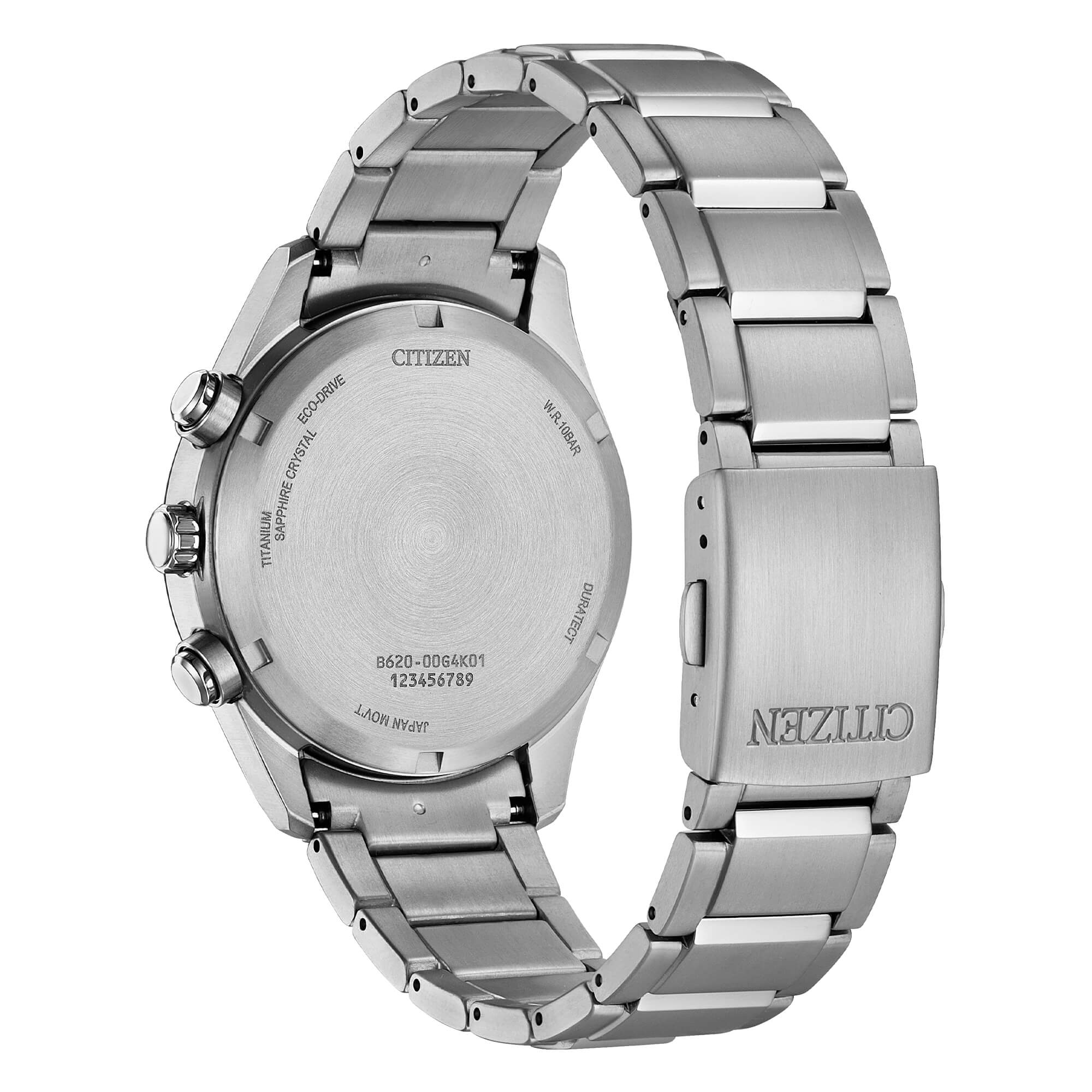 Orologio Uomo Citizen Nero Eco-Drive Cronografo Titanio Data CA4750-51E