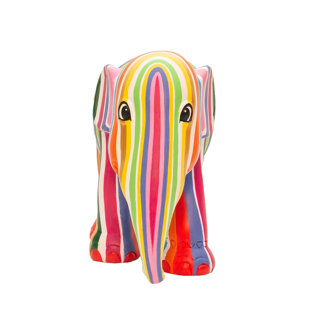 Scultura Elefante Onlylux Ms Stripey 15 cm Resina Dipinto A Mano 8858831261389