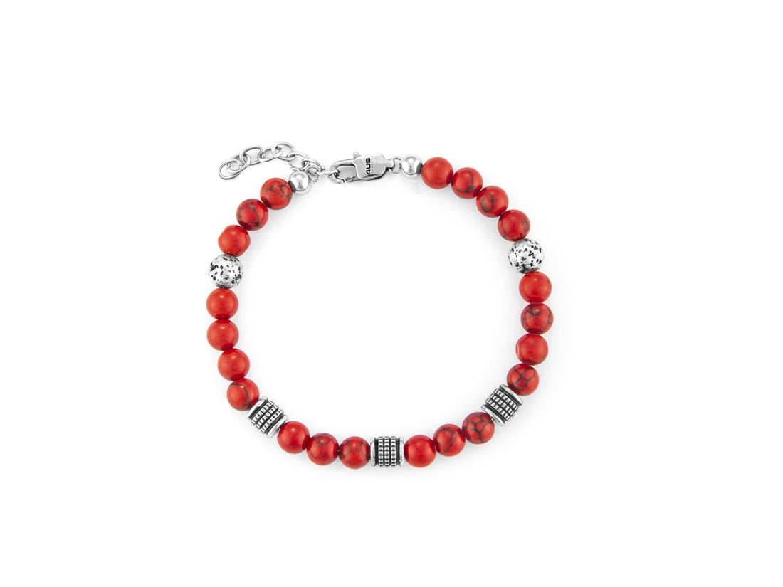 Bracciale Uomo 4US Cesare Paciotti Pietra Rossa 4UBR6243