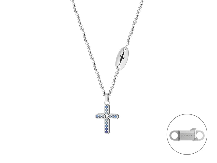 Collana Uomo Cesare Paciotti Argento Croce spinelli degradè JPCL5050B