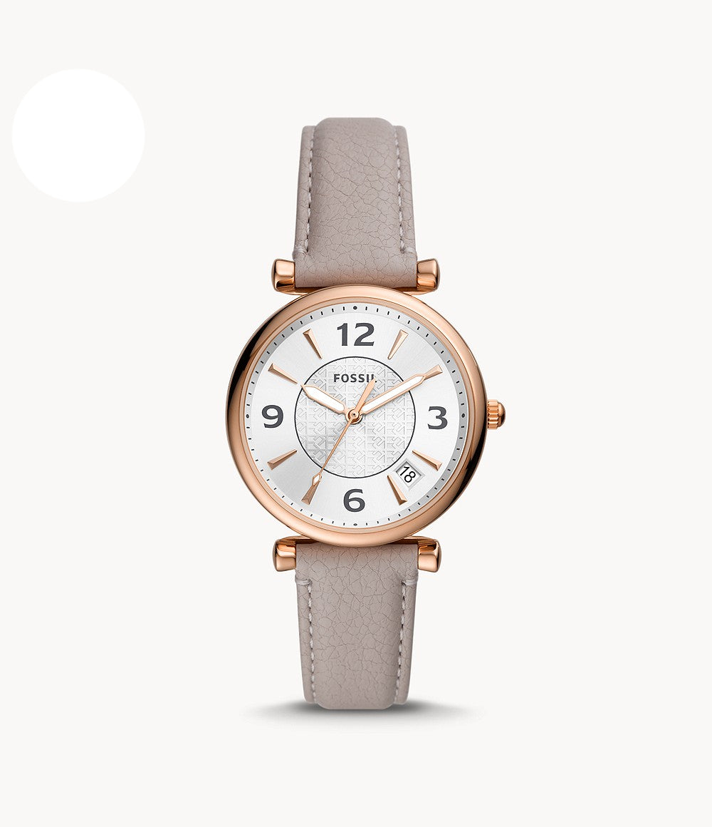 Orologio Donna Fossil Quarzo Solo Tempo Acciaio Rosè Pelle Grigio ES5161
