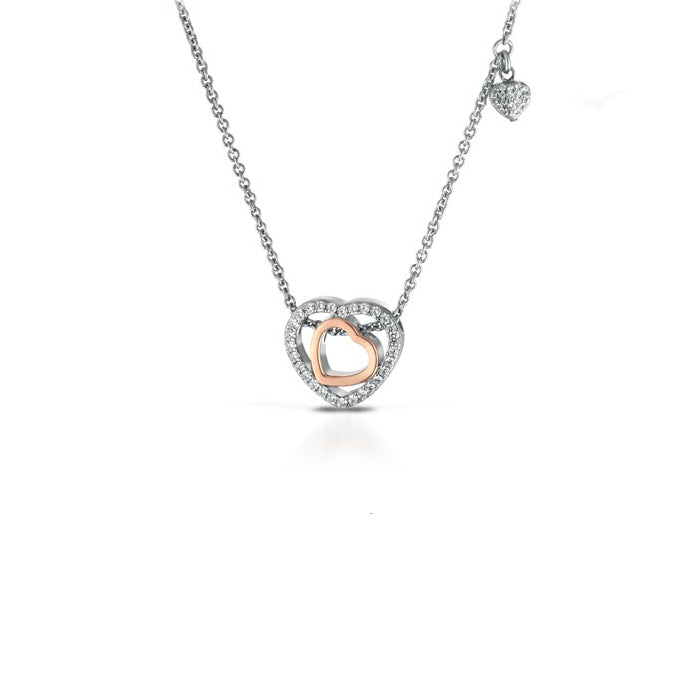 Collana Donna Roberto Giannotti Argento 925 Cuore Zirconi Bianchi GIA453