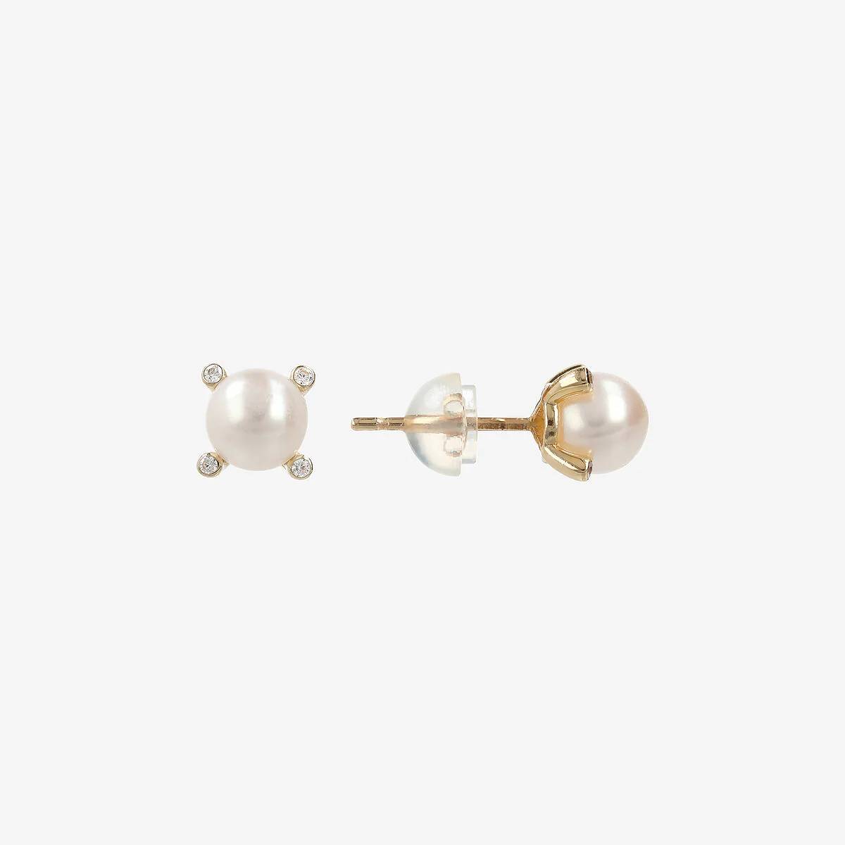 Orecchini Donna Bambina Milor Gold 9 KT Perle Punto Luce WSGD90473.YG