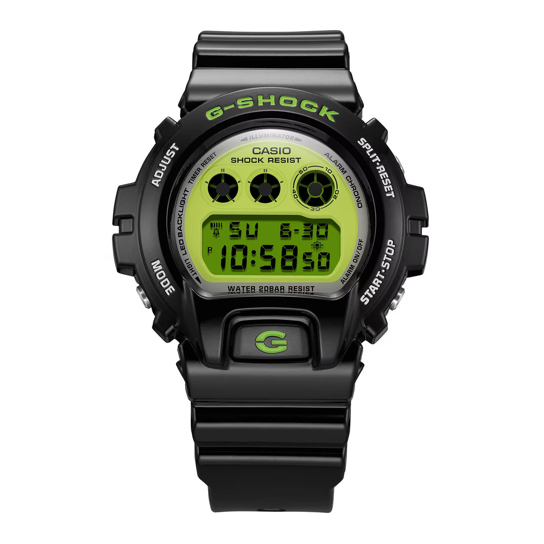 Orologio Uomo Casio G-SHOCK Quarzo Nero Lucido Fluorescente Verde DW-6900RCS-1ER